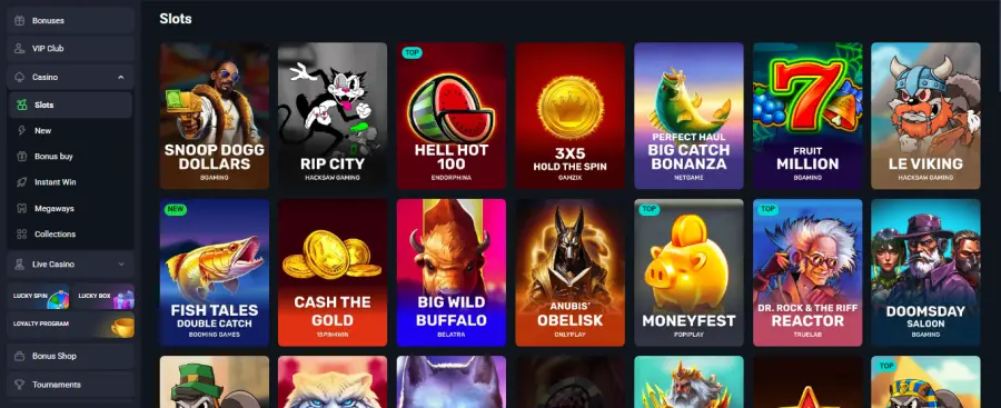 Schermafbeelding van de LuckyWave app interface op een mobiele telefoon